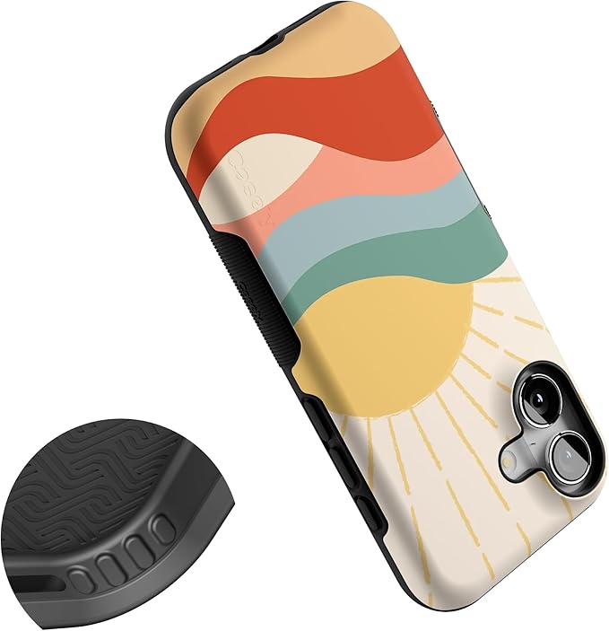Casely iPhone 17 Case | Here Comes The Sun | Colorblock Sunset | Bold Protective Design | Compatible with MagSafe