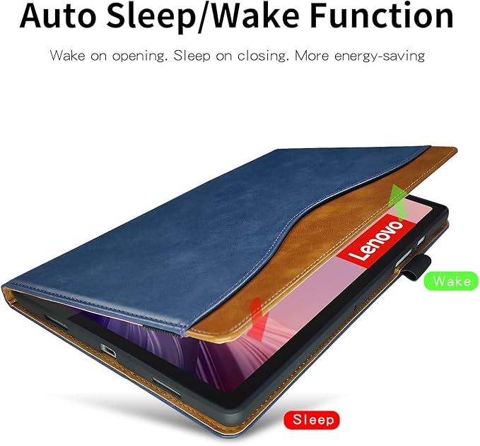 for Lenovo Tab M9 Case 9.0 inch (TB-310FU, 2023 Released) Business PU Leather Multi-Angle Stand Flip Case with Pencil Holder Card Slot for Lenovo Tab M9 9" Android Tablet-Turquoise