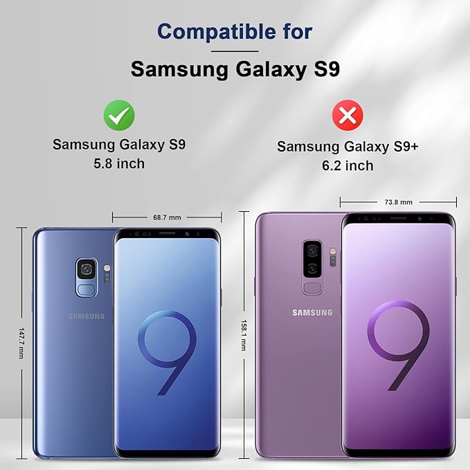 Jasonyu Flip Wallet Case for Samsung Galaxy S9,Leather Magnetic Folio Cover with Card Holder,Kickstand - TPU Shockproof Durable Protective Phone Case,Blue