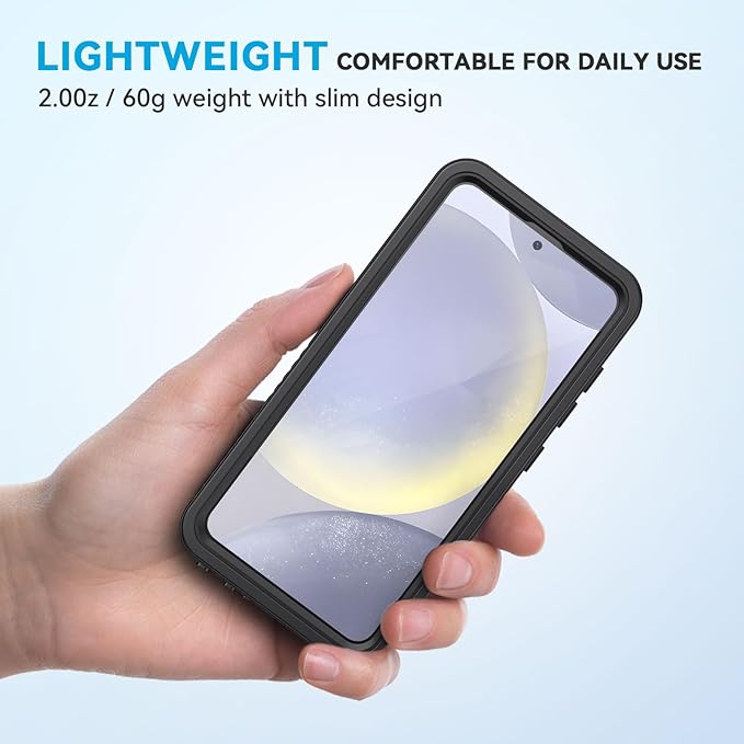 Lanhiem Magnetic for Samsung Galaxy S24 Phone Case, IP68 Waterproof Dustproof, Built-in Screen Protector, Rugged Full Body Shockproof Protective Cover for Galaxy S24 5G 6.2 Inch, Black