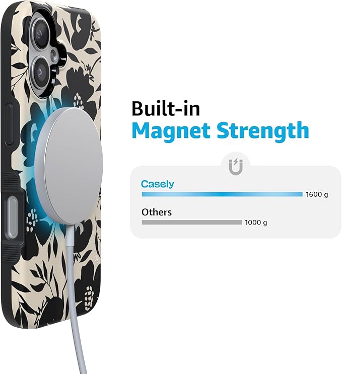 Casely iPhone 17 Case | Dark Fantasy | Contrast Floral | Compatible with MagSafe | Bold Protective Design