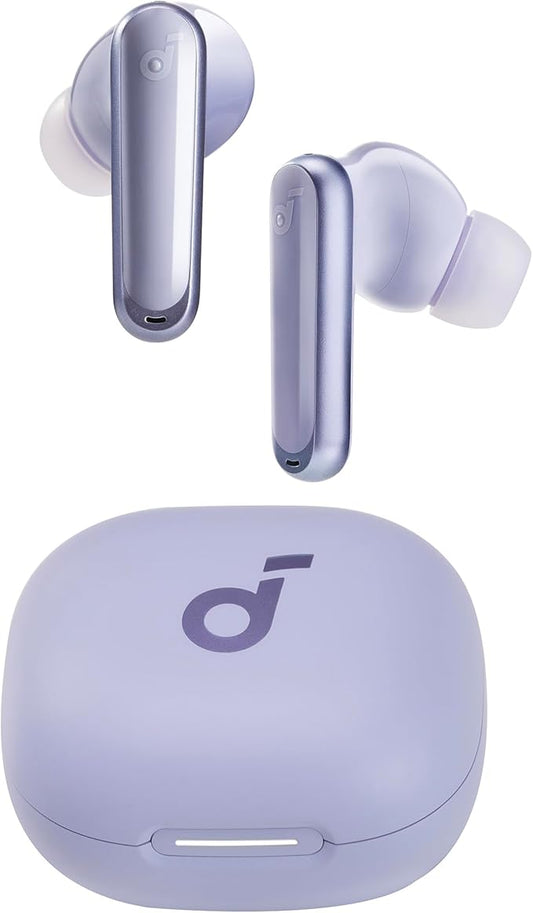 Soundcore P40i by Anker, Noise Cancelling Wireless Earbuds, Adaptive Noise Cancelling to Environments, Heavy Bass, 60H Playtime, 2-in-1 Case and Phone Stand, IPX5, Wireless Charging, Bluetooth 5.3