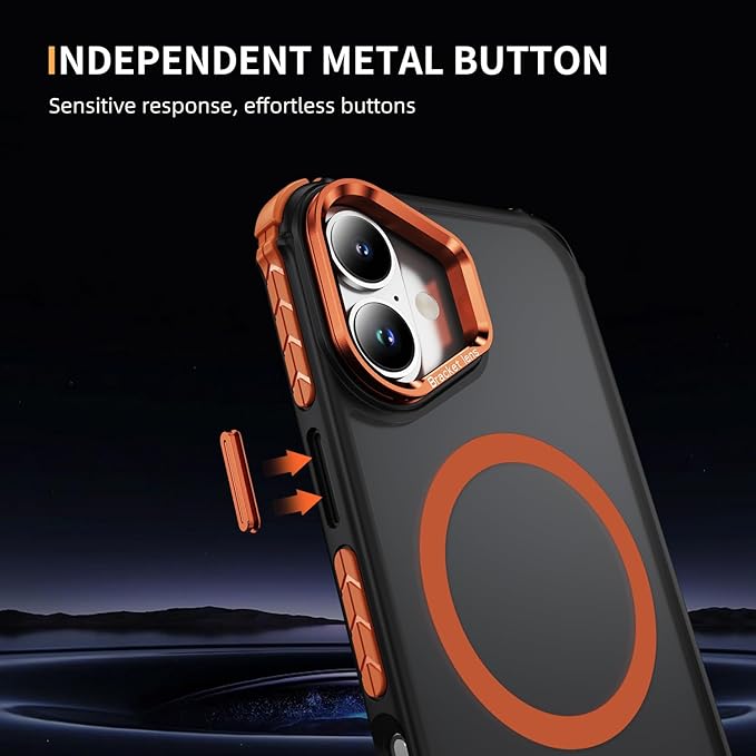 for iPhone 16 Case Magnetic for iPhone 16 6.1 Inch, [Compatible Fast Wireless Charging] Military-Grade Protection, Slim Magnetic Case for iPhone 16, Orange ﻿