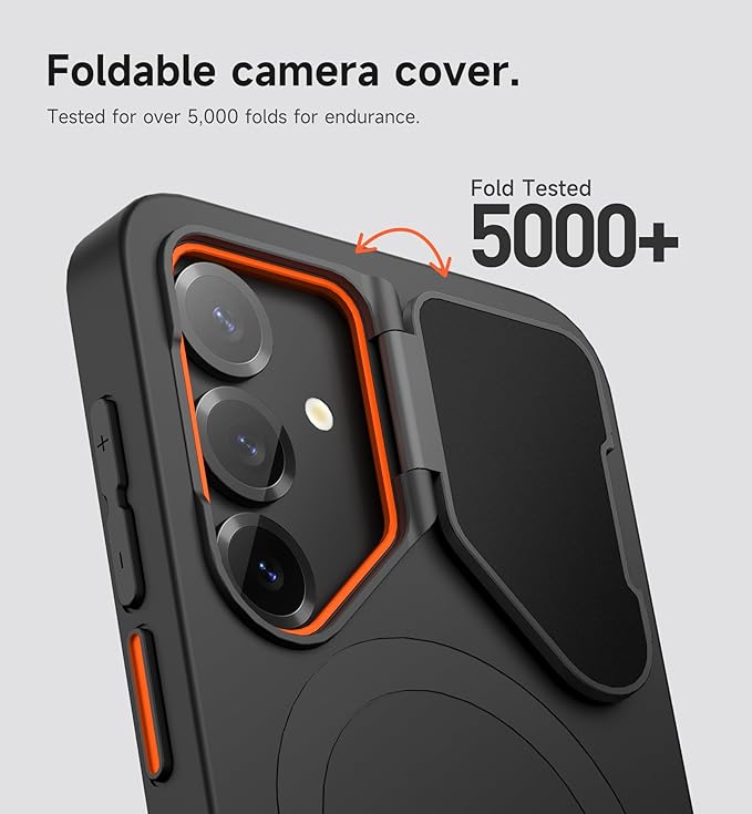 SURITCH for Samsung Galaxy S25+ Plus Phone Case, Magnetic Shockproof Protective Cover with Camera Cover & Adjustable Metal Kickstand for Galaxy S25+ Plus(2025)-Black