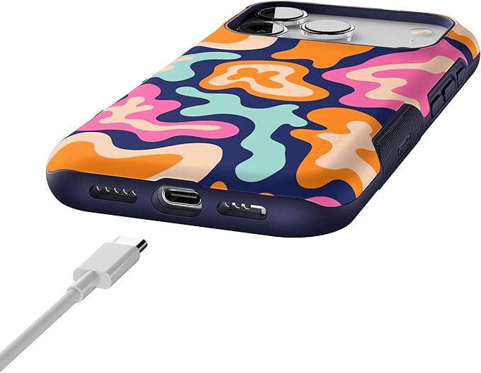 Casely iPhone 17 Pro Case | Midnight Color Splash | Abstract Retro | Bold Protective Design | Compatible with MagSafe