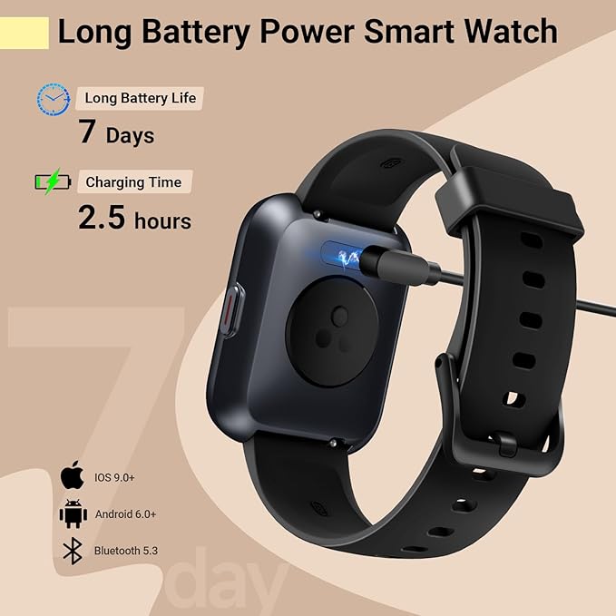 Smartwatch for Women/Men, Compatible with Android & iPhone, 1.8'' Fitness Tracker Watch with Alexa, Call & Notification Alerts, Heart Rate & Sleep Monitor, 120 Sports Modes, Waterproof Smart Watch