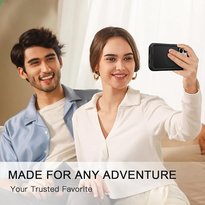 for iPhone 13 Pro Case [Compatible with MagSafe] Shockproof 3-Layer Full Body Protection Rugged Heavy Duty Cover Case for Apple iPhone 13 Pro 6.1 inch,Black