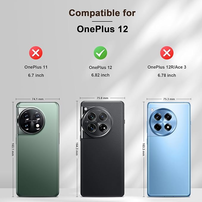 Jasonyu Flip Wallet Case for OnePlus 12,Leather Magnetic Folio Cover with Card Holder,Kickstand - TPU Shockproof Durable Protective Phone Case,Brown