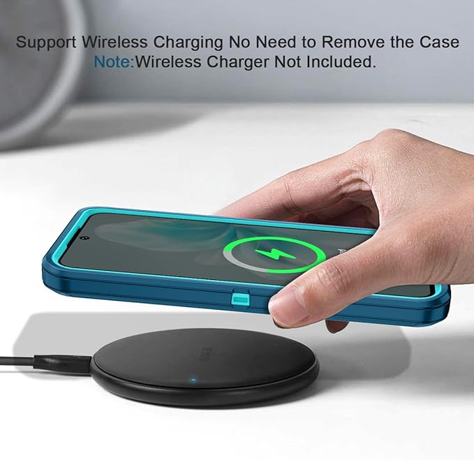 for Samsung Galaxy S24 FE 5G Case Heavy Duty Protective Shockproof Dropproof 3-Layer Full Body Protection [Without Screen Protector] Tough Rugged Case for Galaxy S24 FE,Turquoise