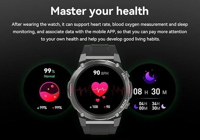 Men's Smartwatch Fitness Watch Outdoor Watch NFC Bluetooth Call Health Monitoring Heart Rate Oximetry 1.43 AMOLED Normal Bright Screen (Silver)
