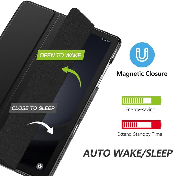 MoKo Case for Galaxy Tab A9+/A9 Plus 11 inch 2023, Slim Stand Protective Smart Cover with Hard PC Translucent Back Shell for Tab A9 Plus Tablet (SM-X210/X216/X218), Auto Wake/Sleep, Black