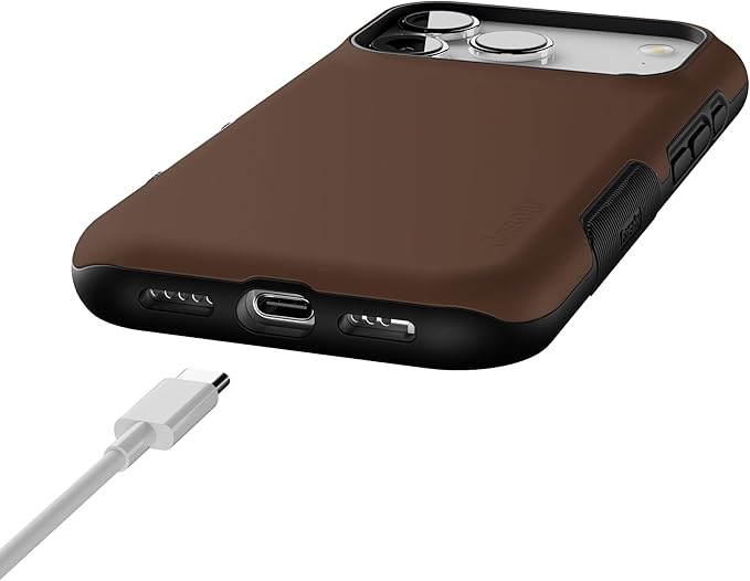 Casely iPhone 17 Pro Case | The Boyfriend Collection | Espresso Brown | Bold Protective Design | Compatible with MagSafe
