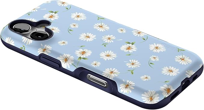 Casely iPhone 17 Case | Daisy Daydream | Baby Blue Floral | Bold Protective Design | Compatible with MagSafe