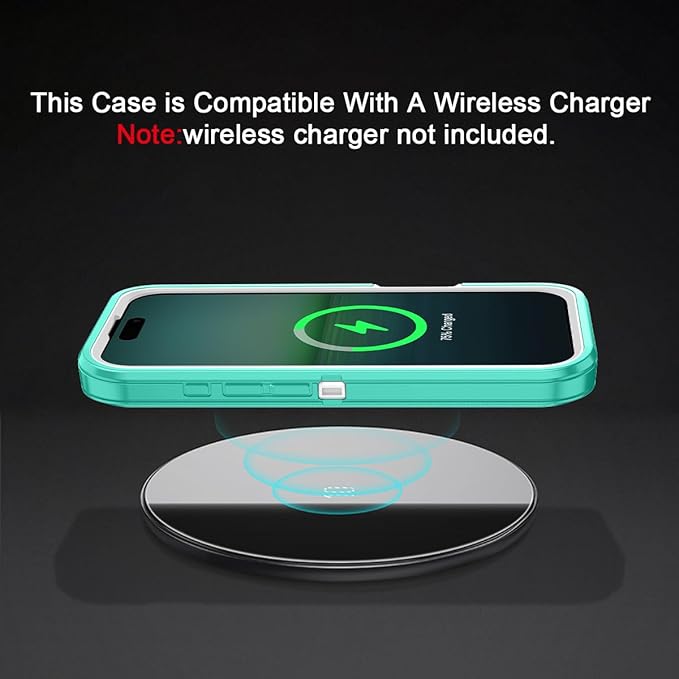 for iPhone 16 Pro Max Case Shockproof Dust/Drop Proof 3-Layer Full Body Protection [Without Screen Protector] Rugged Heavy Duty Cover Case for Apple iPhone 16 Pro Max 6.9" 2024,Teal/White