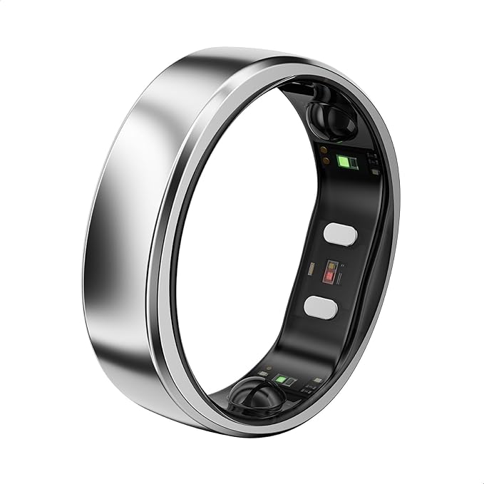 RingConn Gen 2 Air, Ultra-Thin AI Smart Ring, 10-Day Battery Life, Fitness/Sleep/Stress/HR Tracker for Women&Men, No App Fee for Standard Features, iOS & Android Compatible (Size 9, Galaxy Sliver)