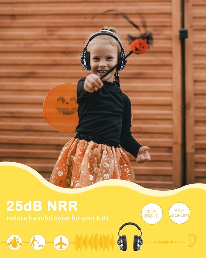 ZOHAN EM030 Kids Ear Protection, Noise Cancelling Headphones Ear Muffs for Autism Sensory, Safety Noise Reduction Hearing Protection for Monster Truck/Concerts/Fireworks/Air Shows