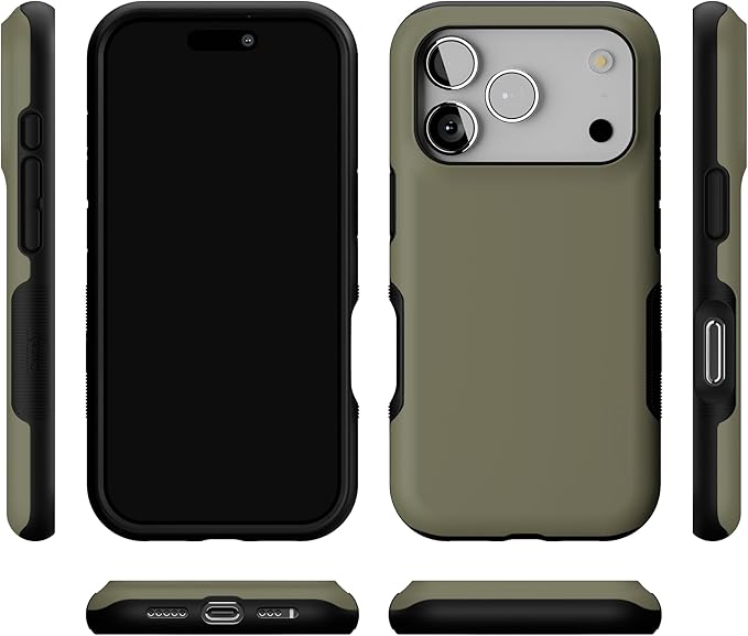 Casely iPhone 17 Pro Case | The Boyfriend Collection | Army Green | Bold Protective Design | Compatible with MagSafe