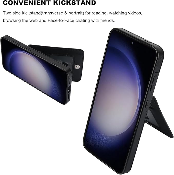 KIHUWEY for Samsung Galaxy S24 Plus Case Wallet with Credit Card Holder, Flip Premium Leather Magnetic Clasp Kickstand Heavy Duty Protective Cover for Samsung Galaxy S24 Plus 6.7" (Black)