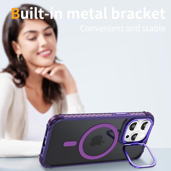 for iPhone 16 Pro Case Magnetic, Supports Wireless Charging,[Compatible with MagSafe Accessories] for iPhone 16 Pro Case Purple