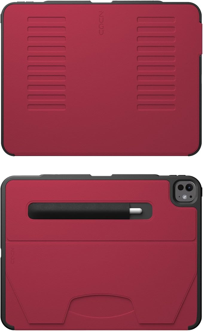 Zugu Case for iPad Pro 13 (M4) 2024, Slim Protective Cover with Apple Pencil Holder, Auto Wake/Sleep, Multiple Viewing Angles, iPad Pro 13 Inch Cover, Phone Protectors, Scarlet Red