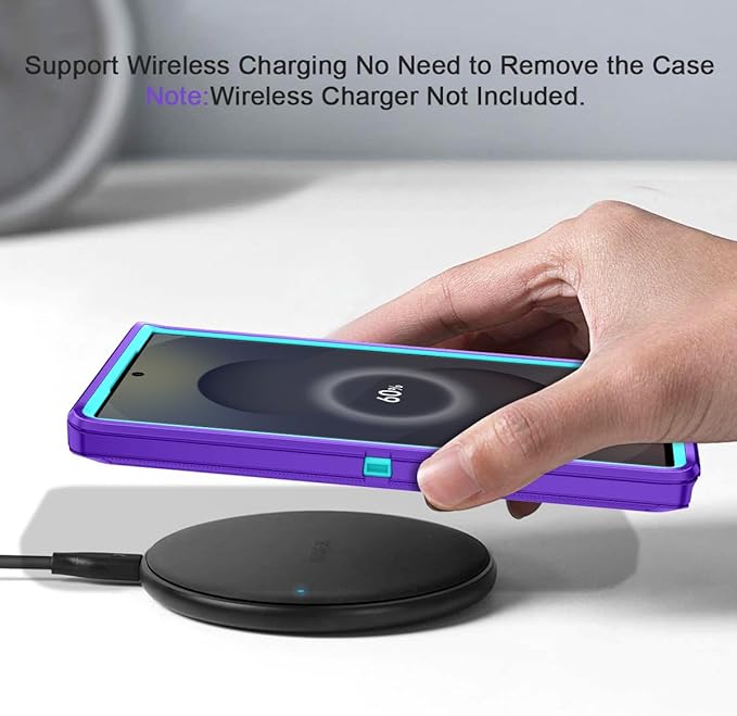 for Samsung Galaxy S25 Ultra Case Heavy Duty Protective Shockproof Dropproof 3-Layer Full Body Protection [Without Screen Protector] Tough Rugged Case for Galaxy S25 Ultra,Purple/Green