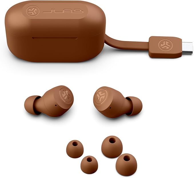 JLab Go Air Pop+ Tones True Wireless Earbuds, in Ear Headphones, Bluetooth Earphones, 35H Playtime Ear Buds, Bluetooth Earbuds with Microphone, USB-C Charging Case, Dual Connect, EQ3 Sound, (1615 C)