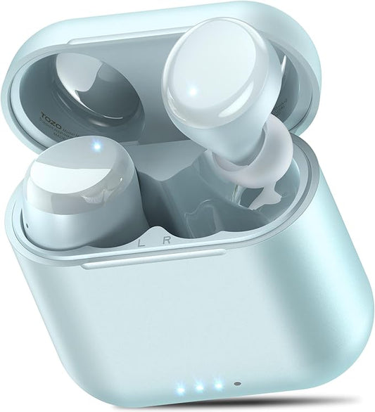 TOZO T6 Wireless Earbuds, IPX8 Waterproof Ear Buds, Stereo Bass Sound Bluetooth 5.3 Headphones in Ear, 50 Hours Playtime Earphones, Wireless Charging Case, Custom 32 EQ via APP