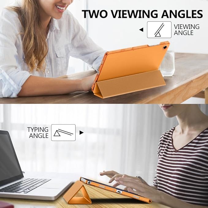 MoKo Case for Galaxy Tab A9+/A9 Plus 11 inch 2023, Slim Stand Protective Smart Cover with Hard PC Translucent Back Shell for Tab A9 Plus Tablet (SM-X210/X216/X218), Auto Wake/Sleep, Papaya