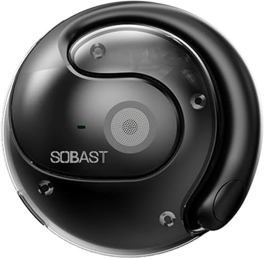 Open Ear Wireless Hanging Earbuds, Ideal for Workout, Non - in - Ear Design with Wireless Connectivity, Sports - Oriented with Ultra - Long Battery Life, Spherical Shape, Black