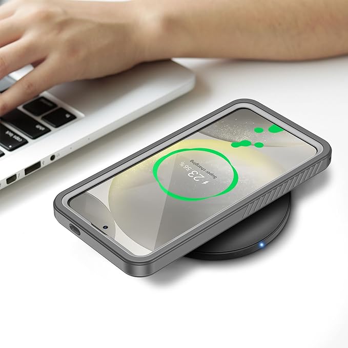 Lanhiem for Samsung Galaxy S24 Case (Not for S24FE/S24+), IP68 Waterproof Dustproof, Built-in Screen Protector, Rugged Full Body Shockproof Protective Cover for S24 5G 6.2 Inch, Marble Gray