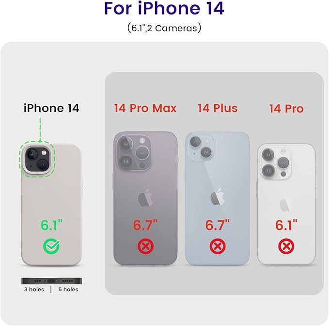 OTOFLY Designed for iPhone 14 Case, Silicone Shockproof Slim Thin Phone Case for iPhone 14 6.1 inch (Stone)