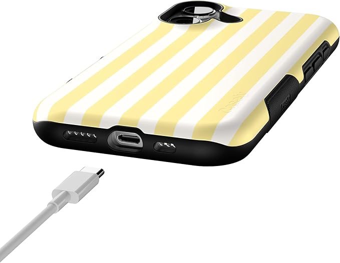 Casely iPhone 17 Case | Butter Yellow Stripes | Sunday Best | Bold Protective Design | Compatible with MagSafe