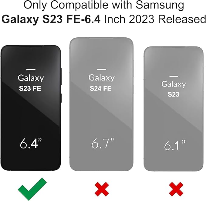 DEERLAMN Case for Samsung Galaxy S23 FE 6.4-Inch with Slide Camera Cover+Screen Protector(1 Pack),Rotated Ring Kickstand Military Grade Shockproof Protective Cover-Grey