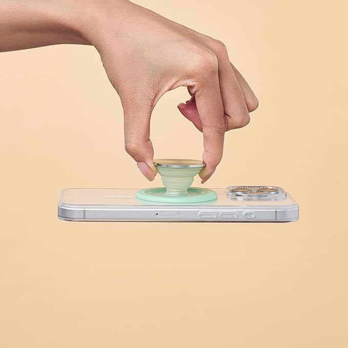 PopSockets Phone Grip for MagSafe with Kickstand, Magnetic Stand, Swappable Top, Secure Hold for iPhone MagSafe Cases, Phone & Tablet Grip, Cute PopSockets - Honeydew