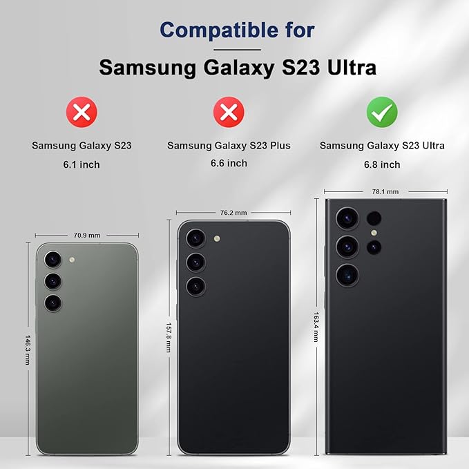 Jasonyu Flip Wallet Case for Samsung Galaxy S23 Ultra 5G,Leather Magnetic Folio Cover with Card Holder,Kickstand - TPU Shockproof Durable Protective Phone Case,Blue