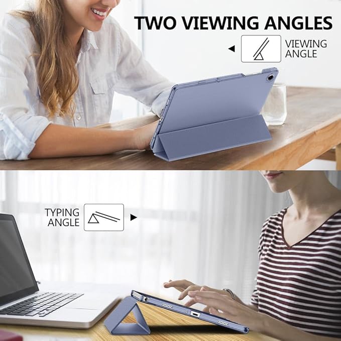 MoKo Case for Galaxy Tab A9+/A9 Plus 11 inch 2023, Slim Stand Protective Smart Cover with Hard PC Translucent Back Shell for Tab A9 Plus Tablet (SM-X210/X216/X218), Auto Wake/Sleep, Grey Purple