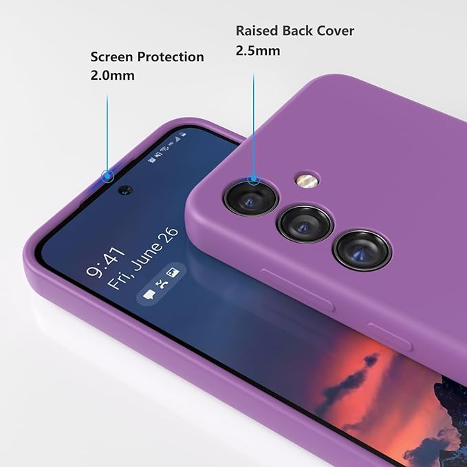 E Segoi Designed for Galaxy S24+Plus Case, Liquid Silicone Gel Rubber Shockproof Case Soft Microfiber Cloth Lining Cushion Compatible with Galaxy S24 Plus 5G 6.7 inch (Amethyst, S24 Plus - 6.7")