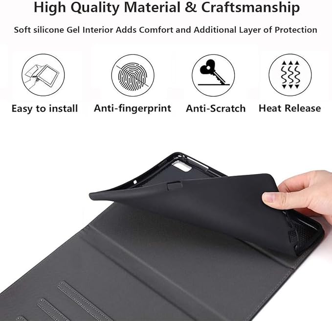 Case for Samsung Galaxy Tab S10 Lite / S10 FE / S9 FE 10.9-Inch / S9 11-Inch, Slim Lightweight PU Leather Stand Cover with Auto Wake/Sleep, African American Girl