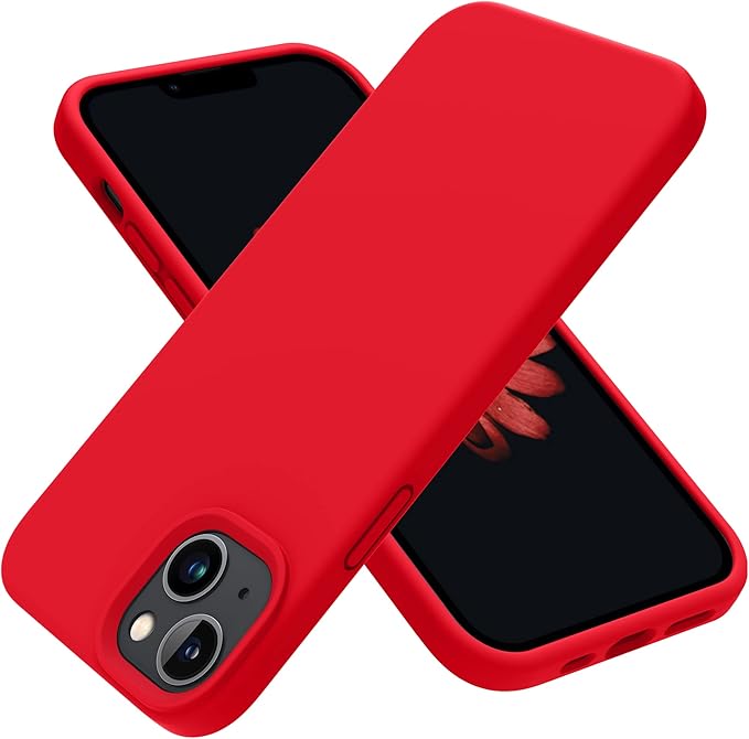 OTOFLY Designed for iPhone 14 Case, Silicone Shockproof Slim Thin Phone Case for iPhone 14 6.1 inch (Red)