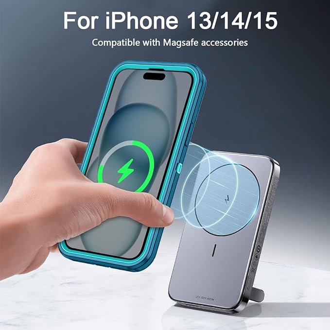for iPhone 13/14/15 Case [Compatible with MagSafe] Shockproof 3-Layer Full Body Protection Rugged Heavy Duty Cover Case for Apple iPhone 13/14/15 6.1",Turquoise