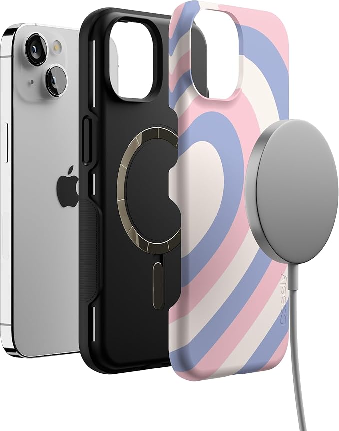 Casely iPhone 14 Case | Half of My Heart (Right) | Friendship | Compatible with MagSafe | Bold Protective Design