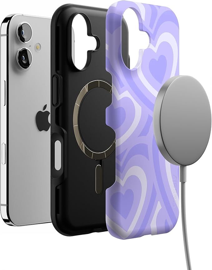 Casely iPhone 17 Case | Love Song | Lavender Heart | Bold Protective Design | Compatible with MagSafe