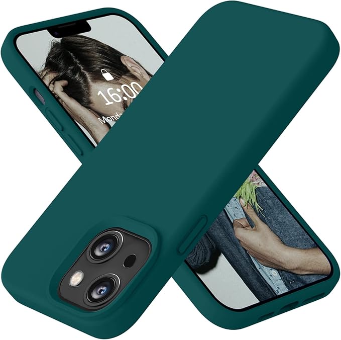 Vooii Compatible with iPhone 14 Case,[Silky Touch Premium Liquid Silicone] [Soft Anti-Scratch Microfiber Lining], Ultra Slim Shockproof Protective Case for iPhone 14 - Teal