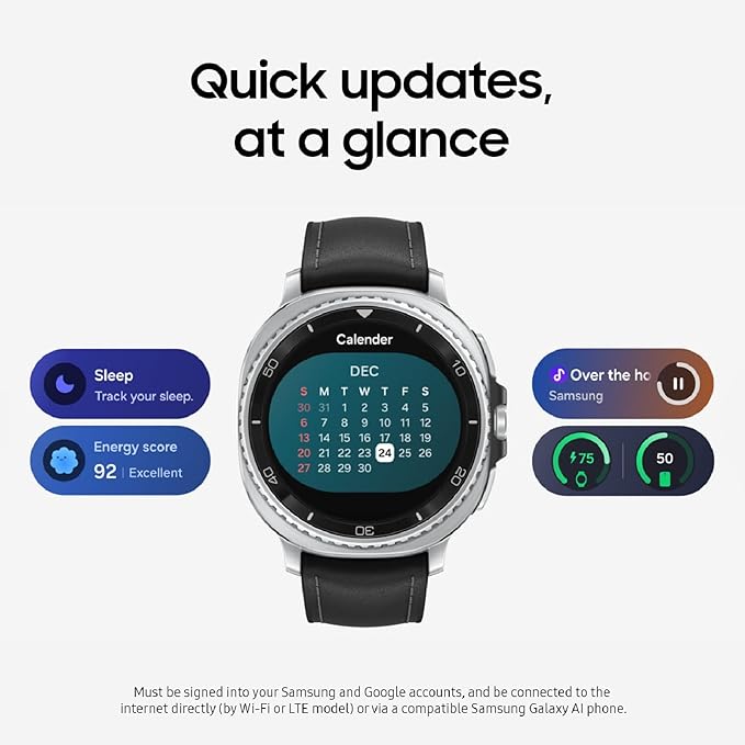 Samsung Galaxy Watch 8 Classic (2025) 46mm LTE Smartwatch, Cushion Design, Rotating Bezel, Quick Button, Sleep Coaching, Running Coach, Energy Score, Black [US Version, 2 Yr Warranty]