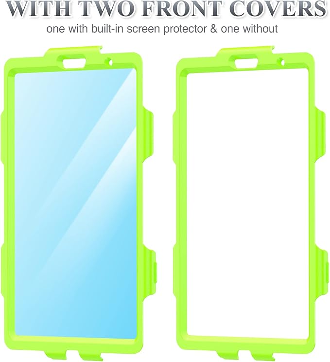 SEYMAC stock Case for Lenovo Tab M9 (TB-310FU) 2023 with Screen Protector, Drop-Proof Protection Cover with 360° Rotating Stand &Strap [Pen Holder] Case for Lenovo Tab M9 9'' (Green+Black)