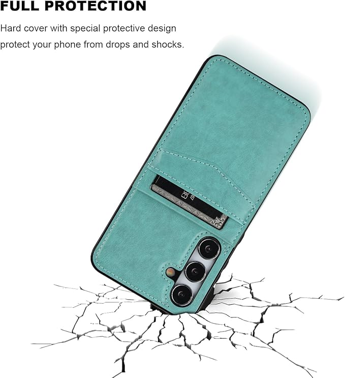 KIHUWEY for Samsung Galaxy S24 Plus Case Wallet with Credit Card Holder, Flip Premium Leather Magnetic Clasp Kickstand Heavy Duty Protective Cover for Samsung Galaxy S24 Plus 6.7" (Mint Green)