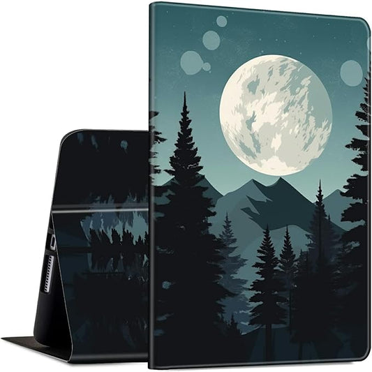 Case for Microsoft Surface Pro 7/7 Plus/Pro 6/5/4/LTE 12.3 Inch PU Leather Slim Lightweight Multiple Angles Stand Smart Cover with Auto Wake/Sleep, Art Forest