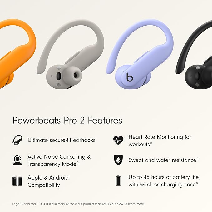 Beats Powerbeats Pro 2 - Wireless Bluetooth Earbuds with USB-C Charging Cables (1.5 m) - Quick Sand