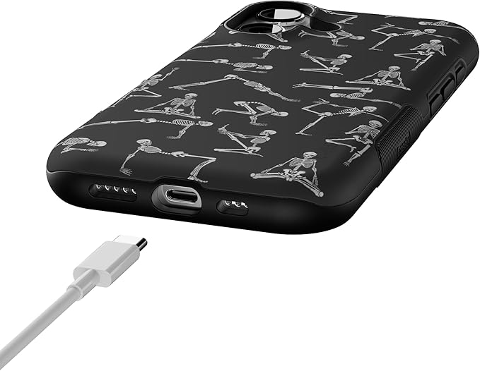 Casely iPhone 17 Case | Corpse Pose | Skeleton Yoga | Bold Protective Design | Compatible with MagSafe