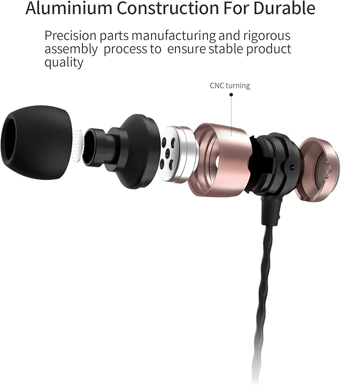 SoundMAGIC E50 Wired Earbuds No Microphone in Ear Monitor HiFi Earphones Noise Isolating Headphones Comfortable Fit Black Gold